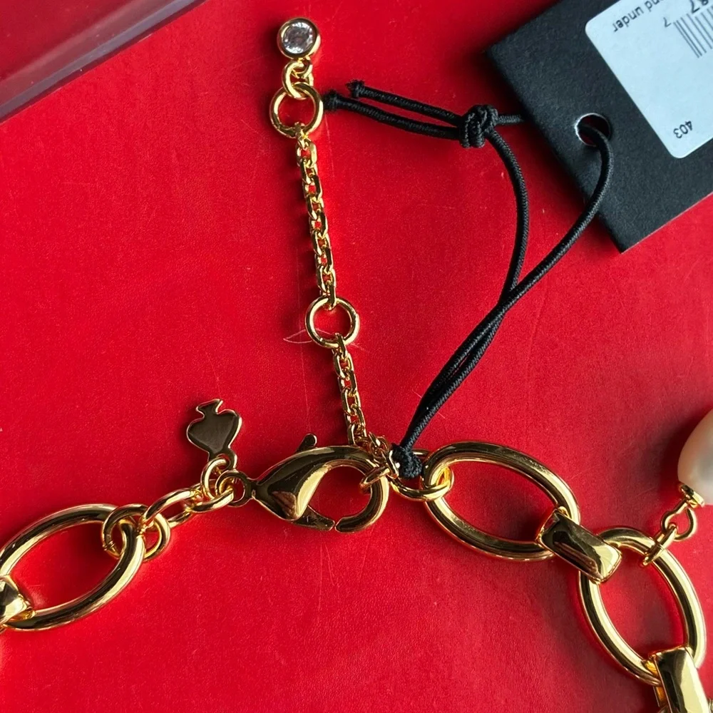 kate spade Gold-Tone Bracelet with Blue Crystal and Pearl Charms - Picture 7 of 13